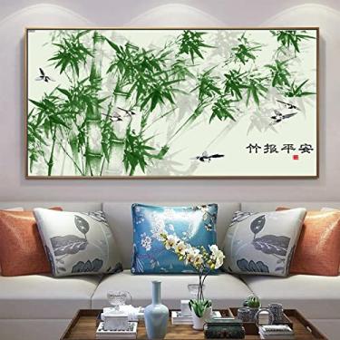 Imagem de Boletim informativo de bambu seguro primavera tela imagem de arte de parede - imagens de arte de paisagem moderna - impressão de pinturas panorâmicas em tela - impressões de arte de pôster de natureza
