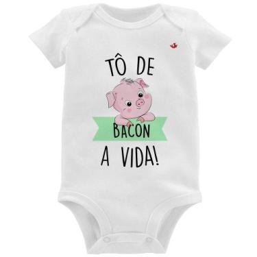 Imagem de Body Bebê Tô de bacon a vida! - Foca na Moda, Branco, GG