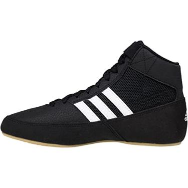 Imagem de adidas Tênis de luta livre HVC juvenil, Preto/branco, 2 Big Kid