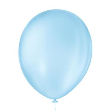 Imagem de Bexiga Balões Liso Redondo Nº 9 Azul Bebê - 50 Unid - Pic Pic