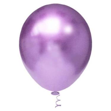 Imagem de Bexiga Balões Metalizado Platino Nº 5 Violeta - 25 Unid - Pic Pic