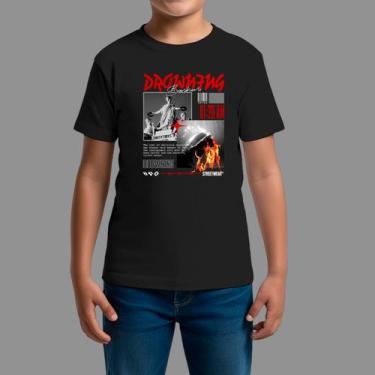 Imagem de Camisetas Infatil Básica Masculina Moda De Rua Gola Redonda Drow - Rod