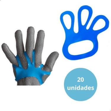 Imagem de Ajustador Fixador Luva de Malha de Aço Azul 20 unidades - PREVEOESTE, 