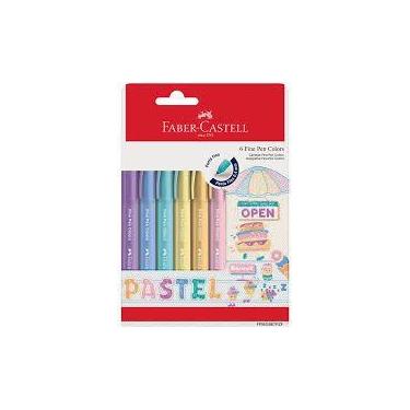 Imagem de Estojo 6 unidades fine pen colors pastel - faber castell - GRUPO FABER