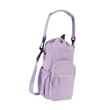 Imagem de simhoa Bolsa de garrafa de garrafinha de água Bolsa de mamãe de moda Crossbody Burse com alça de bolso com zíper para viajar para caminhadas, Roxo