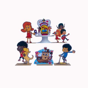 Imagem de Kit Display De Mesa 6 Peças Para Festa Três Palavrinhas Mdf