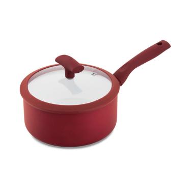 Imagem de Panela Hercules Redonda Antiaderente Ceramica Indução Vermelha 20x9cm 2,5L
