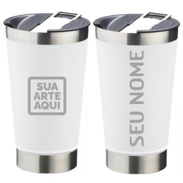 Imagem de Kit 10 Copos Térmico Personalizado C/ Nome Logo Time e Tampa - Seleto 