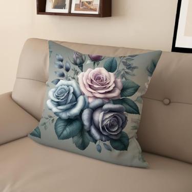 Imagem de Capa de almofada com estampa digital retrô rosa com zíper invisível, vários tamanhos para decoração de sofá, sala de estar e quarto (50,8 x 50,8 cm, FGMG-G)