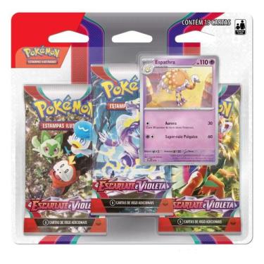 Imagem de Pokémon Blister Triplo Espathra Escarlate e Violeta 19 Cartas - Copag 