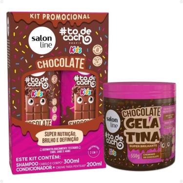 Imagem de Kit Salon Line Kids: Shampoo e Condicionador + Gelatina Super Brilhante Chocolate