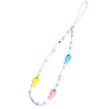 Imagem de JMCRATE Elegante berloque de telefone com contas para cachorro com alça estética Y2K chaveiro bonito para bolsa, câmera, decoração USB, Small, Acrílico, Sem Pedra Preciosa