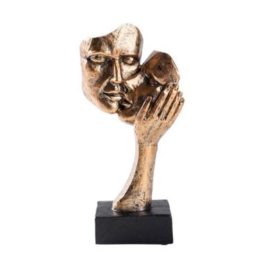 Imagem de Escultura de beijo de casais de resina, estátua abstrata de casal para decoração de casa, casamento, estatuetas modernas de casal para mesa de cabeceira e prateleira de cômoda, escultura abstrata para