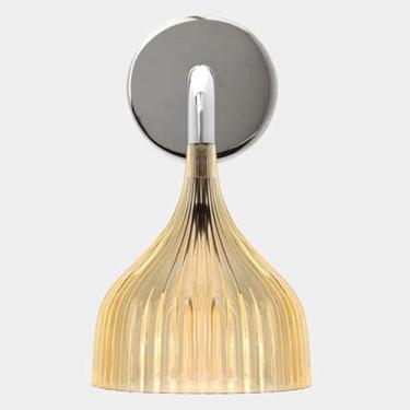 Imagem de Luminária de parede nórdica vintage em acrílico, 5,3 pol., criatividade, personalidade, base E12/E14, creme, para cozinha, corredor, sala de jantar, estudo, escadas (amarelo)