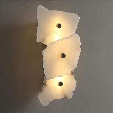 Imagem de Luminária de parede LED Stone 3000K, branca quente, com design geométrico nórdico, com fiação interna, para sala de estar, banheiro, varanda, corredor (C)