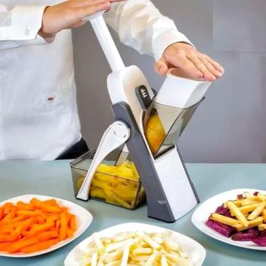 Imagem de Cortador Fatiador Legumes Batata Palito Processador Manual Rápido e Seguro