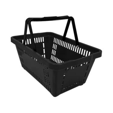 Imagem de Kit 5 Cesta Cestinha De Compras Reforçada Para Supermercado Mercado Loja(Preto)