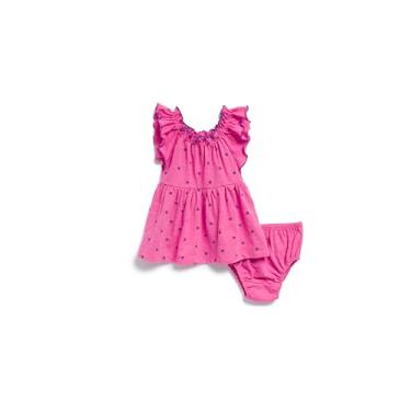 Imagem de Splendid Conjunto de 2 peças para bebês meninas Bellflower Vestido sem mangas com babado e capa de fralda, Rosa empoeirada, 3-6 Meses