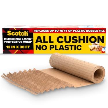 Imagem de Scotch Capa protetora com trava de almofada, 30,5 x 9 m, substitui bolhas de plástico, amortece e se adapta para proteger e proteger, solução de embalagem sustentável para embalagem, envio e