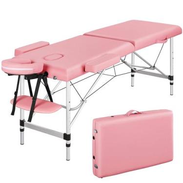 Imagem de Mesa de massagem Yaheetech Portable Spa Cama de spa rosa de alumínio