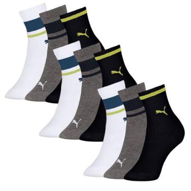 Imagem de Kit 9 Pares Meia Infantil Menino Cano Longo - Selene, P, Branco, Verde