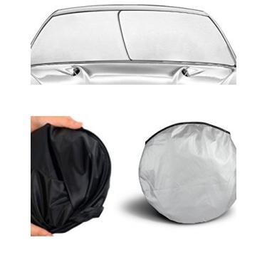 Imagem de APSG Para-brisa de para-sol | EZ Install, EZ FOLD, EZ Store | Protetor de painel dobrável | UV quente frio verão inverno | Janela de para-sol