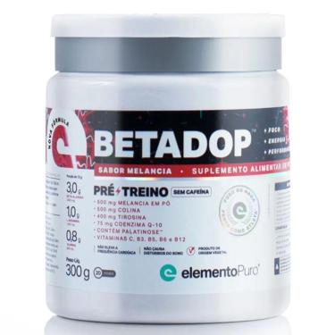 Imagem de Pre Treino Betadop Sem Cafeina 300g Melancia - Elemento Puro-Unissex