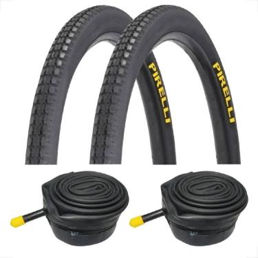 Imagem de Par Pneu 26 X 1.1 / 2X2 Primor Pirelli + Par Camara De Ar Pe-26 Bicicleta Bike Aro 26 Montadinha