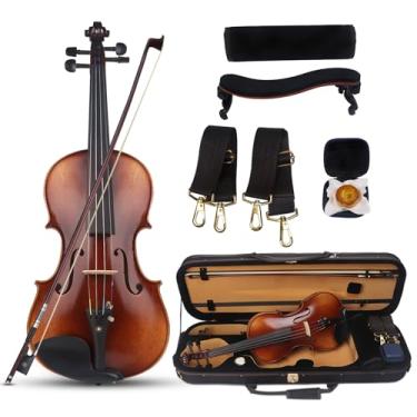 Imagem de AKLOT Roupa de violino tamanho 4/4 completo, acessórios para violino e ébano, para profissionais, com laço, resina, alça de mochila, estojo de transporte