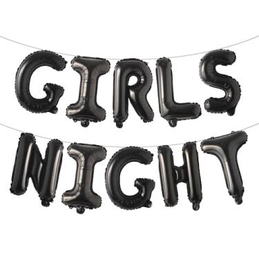 Imagem de RUIANSI Decoração Para Festa De Noite Das Meninas, Faixa "Just Wanna Fun", Pijama Malvado, Do (Preto Meninas)