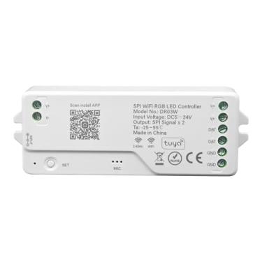 Imagem de MALIIGAZA Controlador Led Wi-Fi Spi Rgb, Ws2811 Tuya App/Smart Life/Google Home/Alexa Control Para Fita De Luz Endereçável Com Suporte Ws2813 Ws2815 Etc. Modo Sta