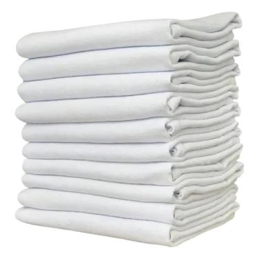 Imagem de Kit 10 Panos de Chão, Saco Alvejado, Pano de Chão, 100% Algodão, Tamanho Grande 45X70cm, Reutilizável e Ecológico, Grosso e Encorpado Ideal Para Limpeza Pesada