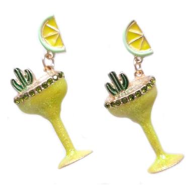 Imagem de Emulily Brincos de verão, martini, cacto, rabo-de-coco, limão