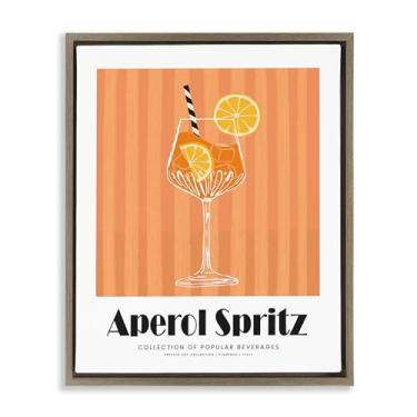 Imagem de Stupell Industries Clássico Aperol Spritz Marrom Emoldurado Tela Flutuante Arte Design de Parede por Lettered and Lined, 17 x 21