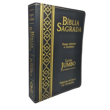 Imagem de Bíblia Pentecostal Evangélica Letra Jumbo Harpa + 640 Coros Preta