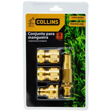 Imagem de Collins, Esguicho, Engate Rápido, stop, Conexão Torneira 1/2 3/4 Latão