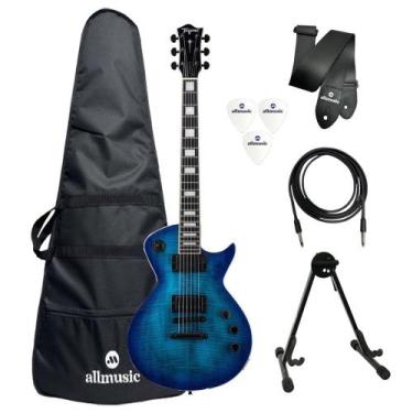 Imagem de Kit Guitarra Tagima Almach Flamed Maplel Azul + Acessórios