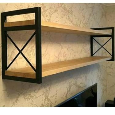 Imagem de Prateleira Industrial Suspensa 20x60, Organizadora Livros Decorações em Salas, Cozinhas, Lavanderia(Prateleira 20x60cm)