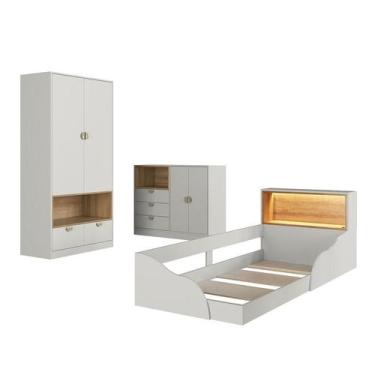 Imagem de Quarto Infantil Completo com cama solteiro com iluminação LED Montesso