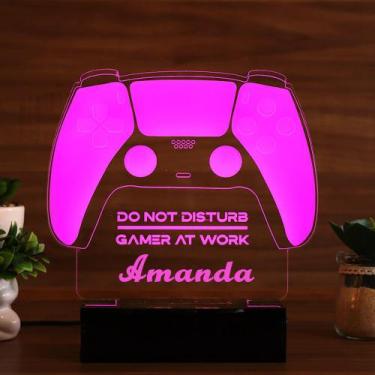 Imagem de Luminária Abajur Gamer LED Rosa - Bold