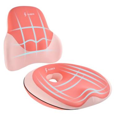 Imagem de FLORICH Almofada de espuma viscoelástica para assento de carro e almofada de suporte lombar, almofada macia para alívio do cóccix, linda almofada de assento de motorista para viagens longas de