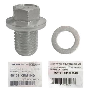 Imagem de Kit Parafuso Bujão Óleo Biz 100 110 125, Pop 100 110 Honda