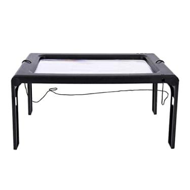 Imagem de Generic Lupa grande com luz de LED, ampliador de leitura retangular portátil dobrável para mesa com iluminação de LED, lupa de leitura retangular portátil para baixa visão, idosos