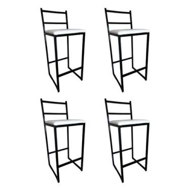 Imagem de Kit 4 Banqueta Alta para Cozinha Área Externa Balcão Lisboa Assento Br