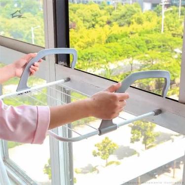 Imagem de Varal Portátil Retrátil Para Janela E Varanda – Solução Prática E Elegante Para Uso Em Apartamentos E Espaços Pequenos