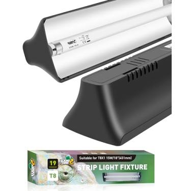 Imagem de LUCKY HERP Kit Combinado De Luminária Para Répteis T8 15 W (Nova Atualização), Uvb Com Tubo Fluorescente Desert 10.0 18", Uva Lagartos, Dragões Barbudos E Tartarugas