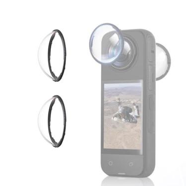 Imagem de DFTIM Protetores de lente premium X4 para acessórios de câmera Insta360 X4, resistente a arranhões, revestimento óptico de vidro temperado de alta transparência. Lentes protetoras atualizadas