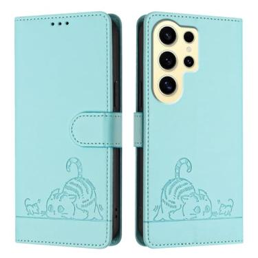 Imagem de MVVKKY Capa e bolsa transversal para Galaxy M55 5G (verde)