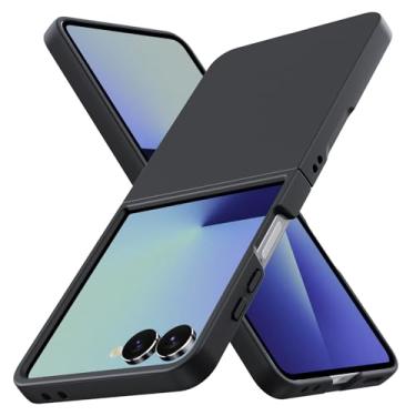 Imagem de YSLBWLE Capa para Samsung Galaxy Z Flip 7, fina e de grau militar, capa protetora rígida à prova de choque PC (preto) 20-zflip7-02