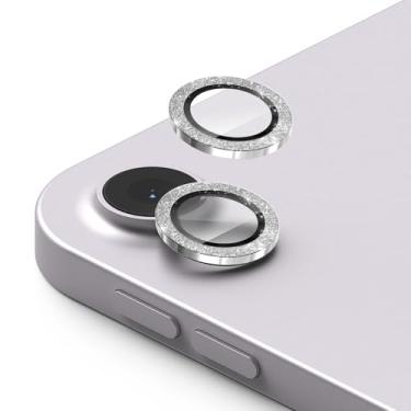 Imagem de Luchantle Conjunto com 2 protetores de lente de câmera para iPad 11 A16 2025, lentes de alta definição com glitter, dureza 9H, antiarranhões, compatível com capas (prata purpurina)
